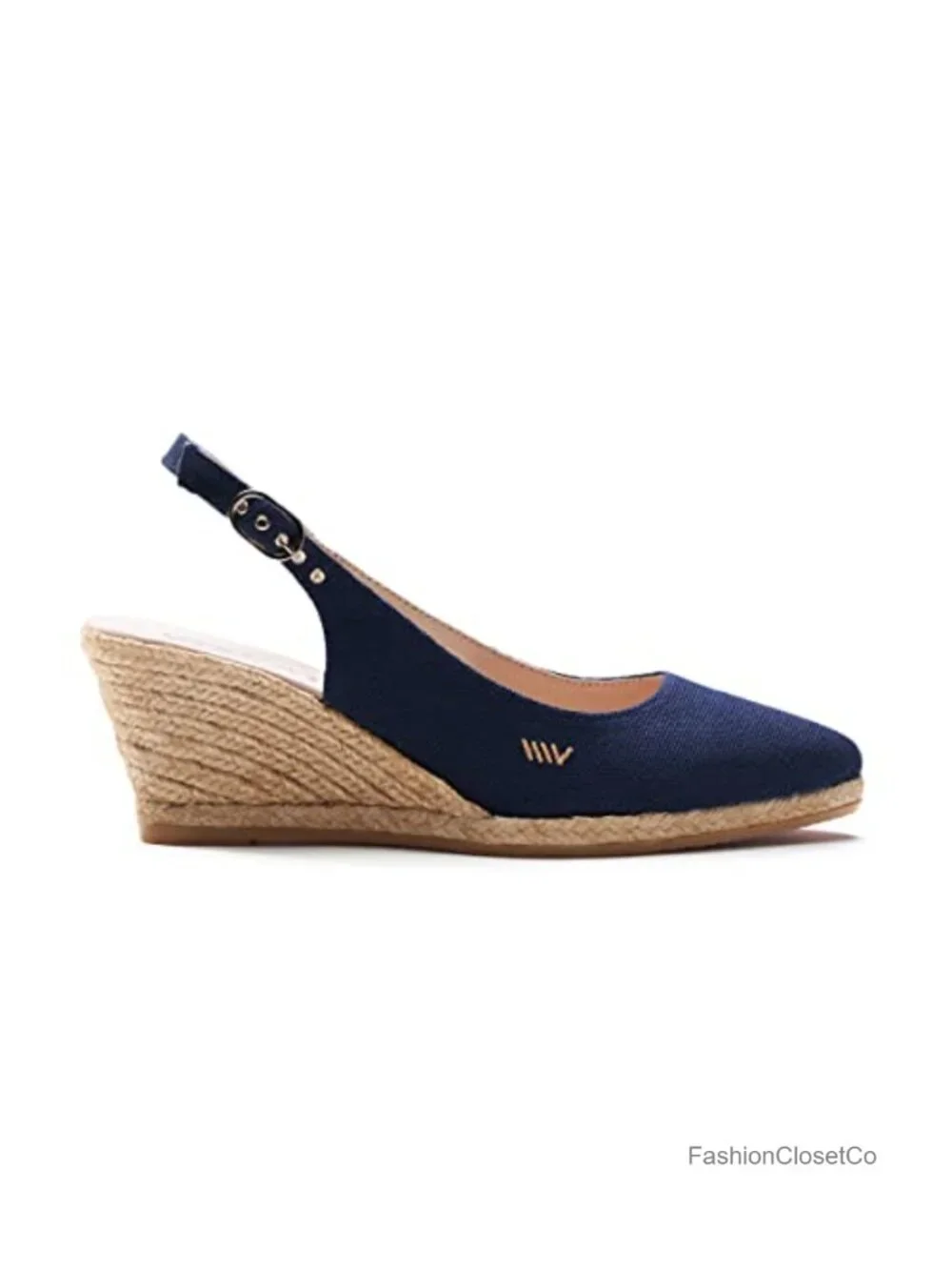 Canvas Espadrille Wedge Sandals Slingback Buckle Heels Handmade